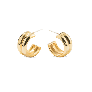 BRENDA GRANDS JEWELRY TWIN GOLD HOOPS