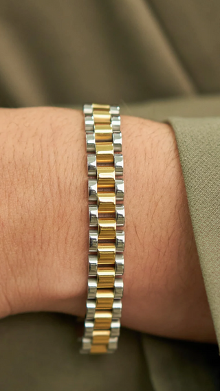 BRENDA GRANDS JEWELRY TWO TONE WATCH BAND