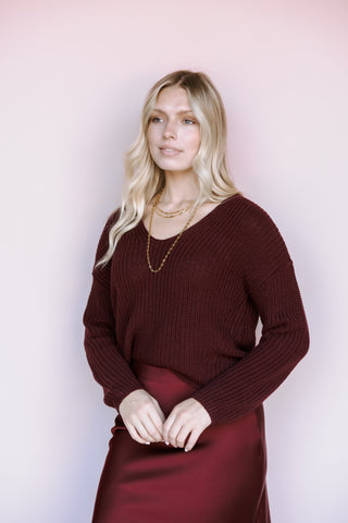 GENTLE FAWN MERLOT SPENCER SWEATER