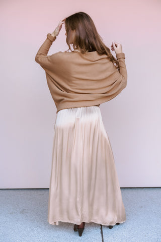 LEE&BIRCH CAMEL ASYMMETRICAL SWEATER
