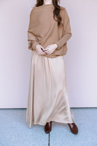 LEE&BIRCH CAMEL ASYMMETRICAL SWEATER