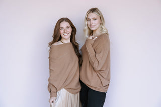 LEE&BIRCH CAMEL ASYMMETRICAL SWEATER