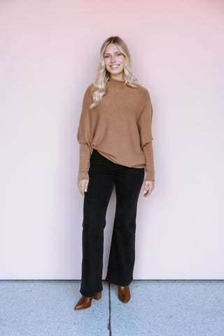 LEE&BIRCH CAMEL ASYMMETRICAL SWEATER