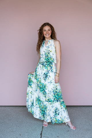 love stitch WATERCOLOR MAXI DRESS
