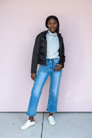 SAIGE DENIM HIGH RISE STRAIGHT CROP