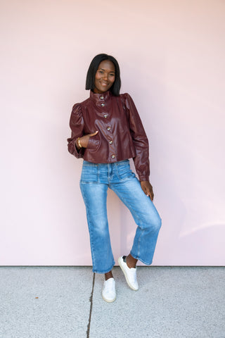 SAIGE DENIM HIGH RISE STRAIGHT CROP