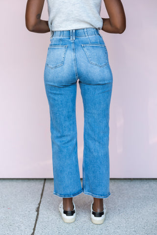 SAIGE DENIM HIGH RISE STRAIGHT CROP