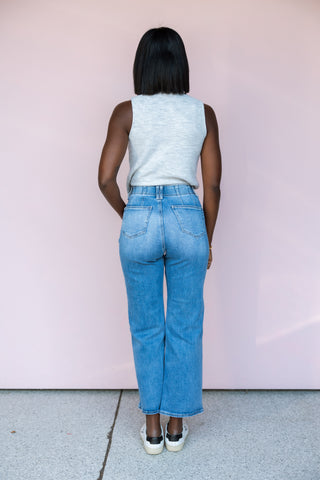 SAIGE DENIM HIGH RISE STRAIGHT CROP