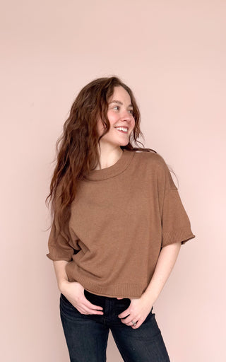 AARON & AMBER MOCHA CLAIRE SWEATER