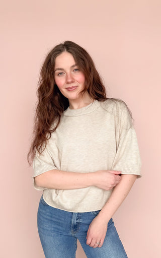AARON & AMBER OATMEAL CLAIRE SWEATER
