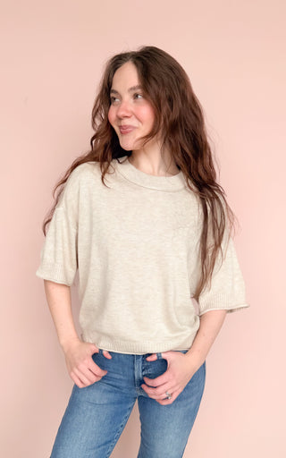 AARON & AMBER OATMEAL CLAIRE SWEATER