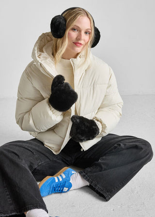 ALICE & WONDER BLACK FUR EARMUFFS