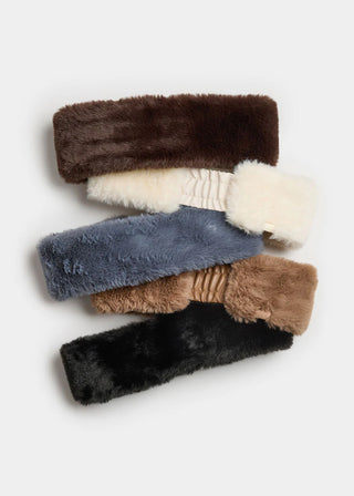 ALICE & WONDER BLACK FUR HEADBAND