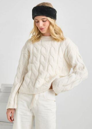 ALICE & WONDER BLACK FUR HEADBAND