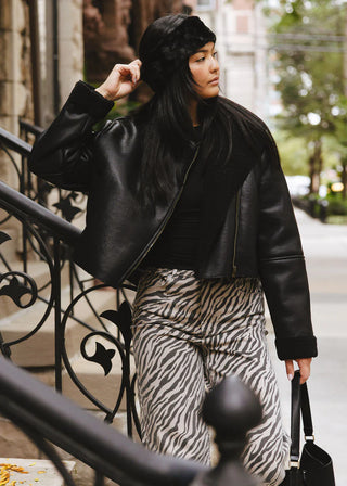 ALICE & WONDER BLACK FUR HEADBAND