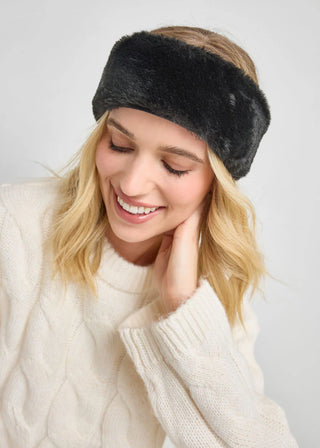 ALICE & WONDER BLACK FUR HEADBAND