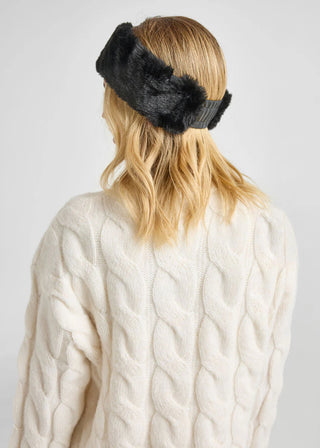 ALICE & WONDER BLACK FUR HEADBAND
