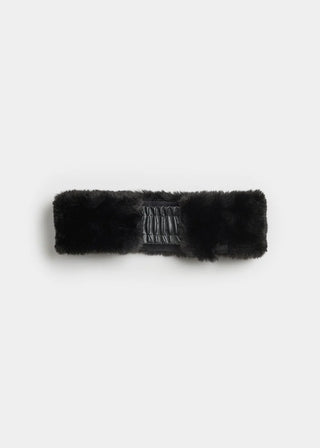 ALICE & WONDER BLACK FUR HEADBAND