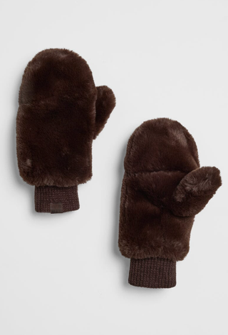 ALICE & WONDER CHOCOLATE FUR MITTENS