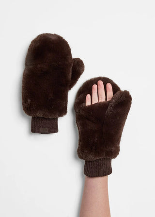 ALICE & WONDER CHOCOLATE FUR MITTENS
