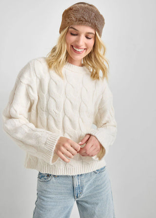 ALICE & WONDER TAUPE FUR HEADBAND