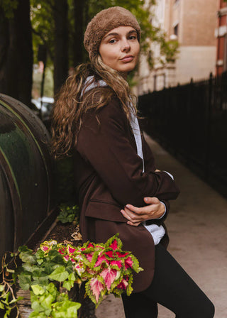 ALICE & WONDER TAUPE FUR HEADBAND