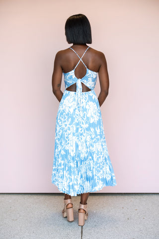 ASTR THE LABEL BLUE BLYTHE DRESS