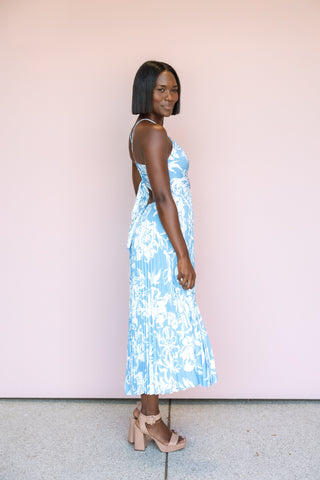 ASTR THE LABEL BLUE BLYTHE DRESS