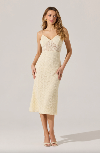 ASTR THE LABEL FLORAL LACE MIDI DRESS - test