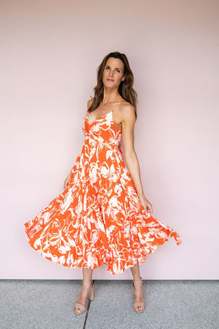 ASTR THE LABEL ORANGE BLYTHE DRESS
