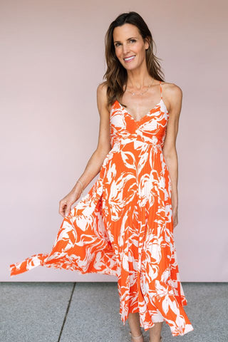 ASTR THE LABEL ORANGE BLYTHE DRESS