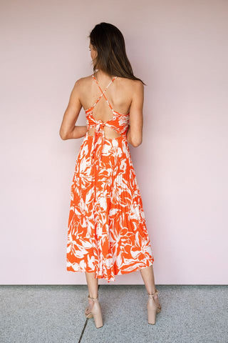 ASTR THE LABEL ORANGE BLYTHE DRESS