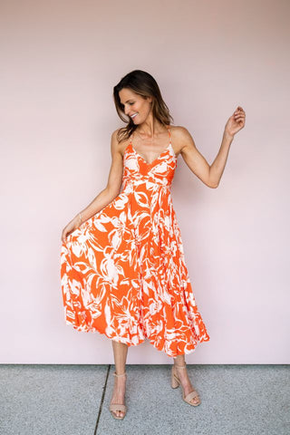 ASTR THE LABEL ORANGE BLYTHE DRESS