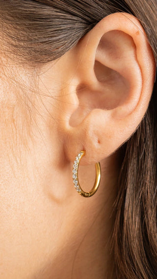 BRENDA GRANDS JEWELRY 18MM DIAMOND HOOPS