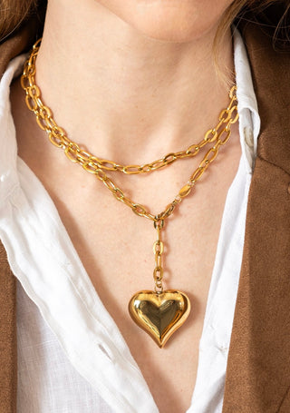 BRENDA GRANDS JEWELRY BIG PUFFY HEART NECKLACE