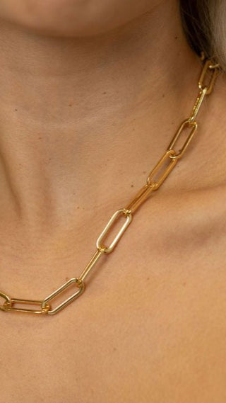 BRENDA GRANDS JEWELRY CHUNKY PAPERCLIP NECKLACE