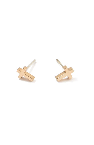 BRENDA GRANDS JEWELRY DAINTY CROSS STUDS