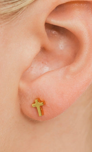 BRENDA GRANDS JEWELRY DAINTY CROSS STUDS