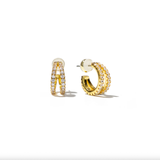 BRENDA GRANDS JEWELRY DOUBLE DIAMOND HOOPS