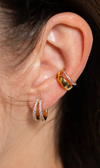 BRENDA GRANDS JEWELRY DOUBLE DIAMOND HOOPS
