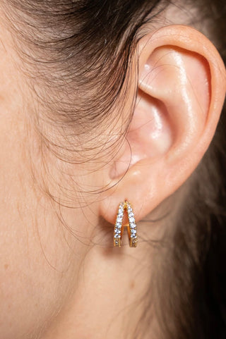 BRENDA GRANDS JEWELRY DOUBLE DIAMOND HOOPS