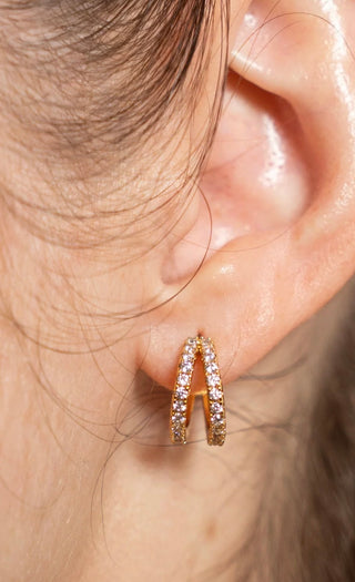 BRENDA GRANDS JEWELRY DOUBLE DIAMOND HOOPS