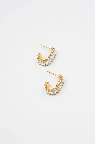 BRENDA GRANDS JEWELRY GOLD SQUARE DIAMOND HOOPS