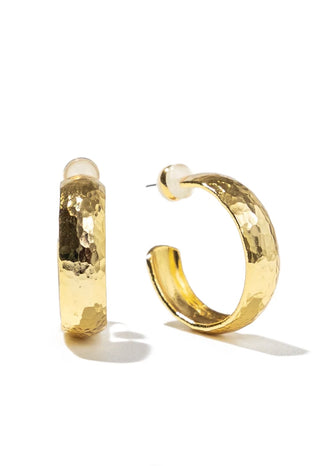 BRENDA GRANDS JEWELRY HAMMERED HOOPS