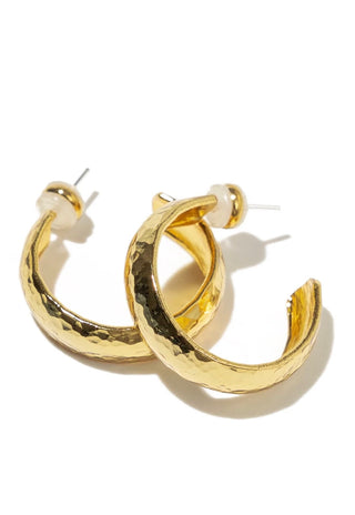 BRENDA GRANDS JEWELRY HAMMERED HOOPS