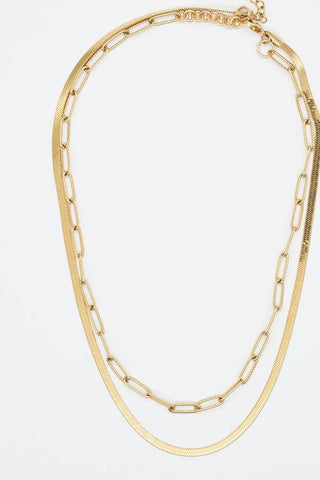 BRENDA GRANDS JEWELRY HERRINGBONE PAPERCLIP NECKLACE