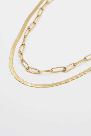 BRENDA GRANDS JEWELRY HERRINGBONE PAPERCLIP NECKLACE