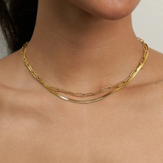 BRENDA GRANDS JEWELRY HERRINGBONE PAPERCLIP NECKLACE