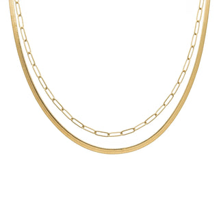 BRENDA GRANDS JEWELRY HERRINGBONE PAPERCLIP NECKLACE