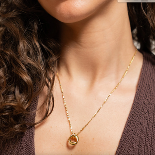 BRENDA GRANDS JEWELRY LOOPED DUO LINK NECKLACE